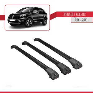 Renault Koleos 2011-2016 Arası ile uyumlu ACE-1 Ara Atkı Tavan Barı SİYAH 3 ADET BAR - Görsel 3