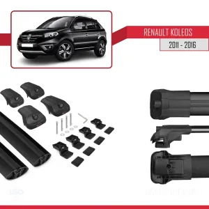 Renault Koleos 2011-2016 Arası ile uyumlu ACE-1 Ara Atkı Tavan Barı SİYAH - Görsel 5