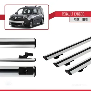Renault Kangoo 2008-2020 Arası ile uyumlu Basic Model Ara Atkı Tavan Barı GRİ 3 ADET thumb 3