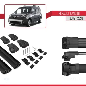 Renault Kangoo 2008-2020 Arası ile uyumlu ACE-1 Ara Atkı Tavan Barı SİYAH thumb 5