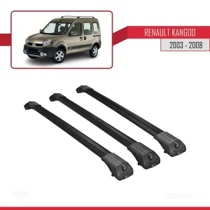 Renault Kangoo 2003-2008 Arası ile uyumlu ACE-1 Ara Atkı Tavan Barı SİYAH 3 ADET BAR thumb 3