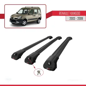Renault Kangoo 2003-2008 Arası ile uyumlu ACE-1 Ara Atkı Tavan Barı SİYAH 3 ADET BAR thumb 4