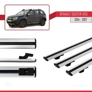 Renault Duster (HS) 2014-2017 Arası ile uyumlu Basic Model Ara Atkı Tavan Barı GRİ 3 ADET thumb 3