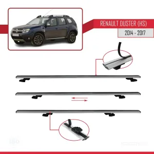 Renault Duster (HS) 2014-2017 Arası ile uyumlu Basic Model Ara Atkı Tavan Barı GRİ 3 ADET thumb 5