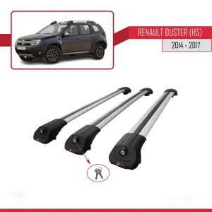 Renault Duster (HS) 2014-2017 Arası ile uyumlu ACE-1 Ara Atkı Tavan Barı GRİ 3 ADET BAR thumb 4