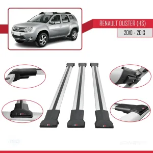 Renault Duster (HS) 2010-2013 Arası ile Uyumlu FLY Model Ara Atkı Tavan Barı GRİ 3 ADET BAR thumb 5