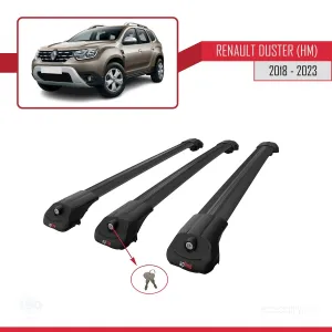 Renault Duster (HM) 2018-2023 Arası ile uyumlu ACE-1 Ara Atkı Tavan Barı SİYAH 3 ADET BAR thumb 4