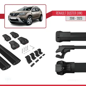 Renault Duster (HM) 2018-2023 Arası ile uyumlu ACE-1 Ara Atkı Tavan Barı SİYAH thumb 5