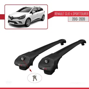 Renault Clio Sport Tourer - SW 2013-2020 Arası ile uyumlu ACE-1 Ara Atkı Tavan Barı SİYAH thumb 4