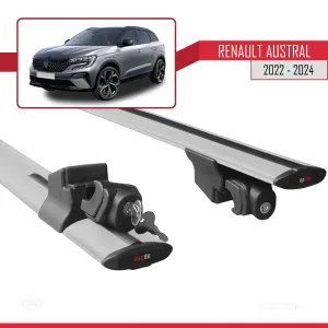 Renault Austral 2022 ve Sonrası ile uyumlu HOOK Model Anahtar Kilitli Ara Atkı Tavan Barı GRİ - Görsel 5