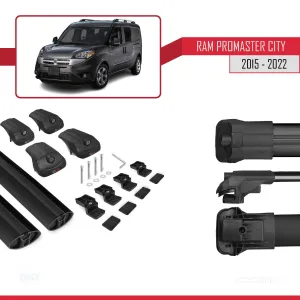 Ram Promaster City 2015-2022 Arası ile uyumlu ACE-1 Ara Atkı Tavan Barı SİYAH thumb 5