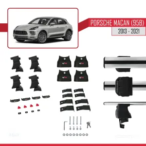 Porsche Macan (95B) 2013-2021 Arası ile uyumlu ACE-4 Ara Atkı Tavan Barı GRİ - Görsel 4
