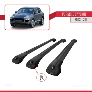 Porsche Cayenne 2003-2011 Arası ile uyumlu ACE-1 Ara Atkı Tavan Barı SİYAH 3 ADET BAR thumb 4