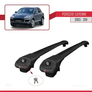 Porsche Cayenne 2003-2011 Arası ile uyumlu ACE-1 Ara Atkı Tavan Barı SİYAH - Görsel 4