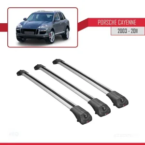 Porsche Cayenne 2003-2011 Arası ile uyumlu ACE-1 Ara Atkı Tavan Barı GRİ 3 ADET BAR - Görsel 3