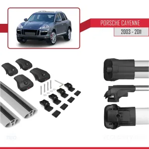 Porsche Cayenne 2003-2011 Arası ile uyumlu ACE-1 Ara Atkı Tavan Barı GRİ - Görsel 5