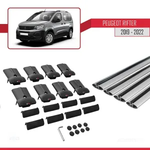 Peugeot Rifter 2019-2022 Arası ile uyumlu FLY Model Ara Atkı Tavan Barı GRİ 4 ADET BAR thumb 5