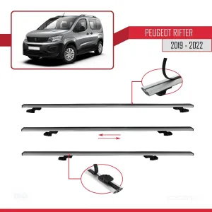 Peugeot Rifter 2019-2022 Arası ile uyumlu Basic Model Ara Atkı Tavan Barı GRİ 3 ADET thumb 5