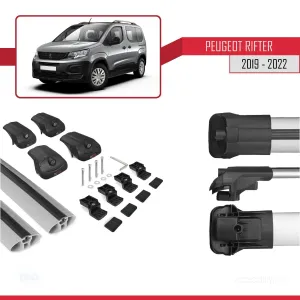 Peugeot Rifter 2019-2022 Arası ile uyumlu ACE-1 Ara Atkı Tavan Barı GRİ thumb 5