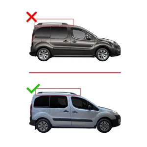 Peugeot Partner Tepee 2008-2018 Arası ile uyumlu ACE-1 Ara Atkı Tavan Barı SİYAH 4 ADET BAR thumb 3