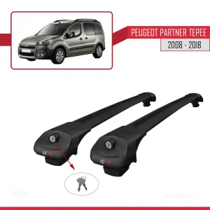 Peugeot Partner Tepee 2008-2018 Arası ile uyumlu ACE-1 Ara Atkı Tavan Barı SİYAH thumb 5