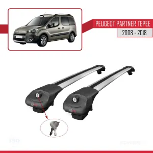 Peugeot Partner Tepee 2008-2018 Arası ile uyumlu ACE-1 Ara Atkı Tavan Barı GRİ thumb 5