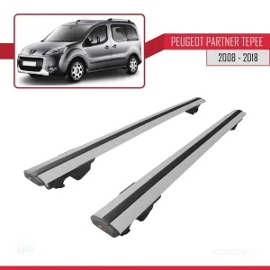 Peugeot Partner Tepe 2008-2018 Arası ile uyumlu HOOK Model Anahtar Kilitli Ara Atkı Tavan Barı GRİ thumb 4