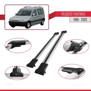 Drs Tuning Peugeot Partner 1996-2003 Arası ile uyumlu FLY Model Ara Atkı Tavan Barı GRİ - Görsel 5