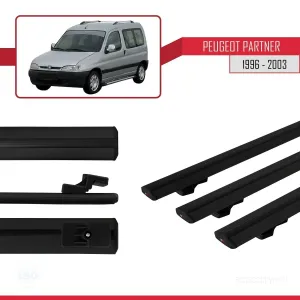 Drs Tuning Peugeot Partner 1996-2003 Arası ile uyumlu Basic Model Ara Atkı Tavan Barı SİYAH 3 ADET - Görsel 3