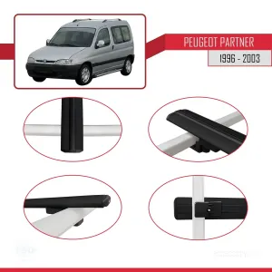 Drs Tuning Peugeot Partner 1996-2003 Arası ile uyumlu Basic Model Ara Atkı Tavan Barı SİYAH 3 ADET - Görsel 4