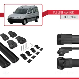 Peugeot Partner 1996-2003 Arası ile uyumlu ACE-1 Ara Atkı Tavan Barı SİYAH thumb 5