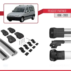 Peugeot Partner 1996-2003 Arası ile uyumlu ACE-1 Ara Atkı Tavan Barı GRİ thumb 5