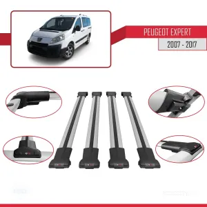Peugeot Expert 2007-2017 Arası ile uyumlu FLY Model Ara Atkı Tavan Barı GRİ 4 ADET BAR thumb 5