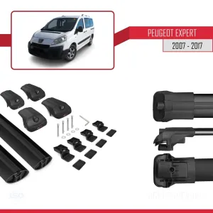 Peugeot Expert 2007-2017 Arası ile uyumlu ACE-1 Ara Atkı Tavan Barı SİYAH thumb 5