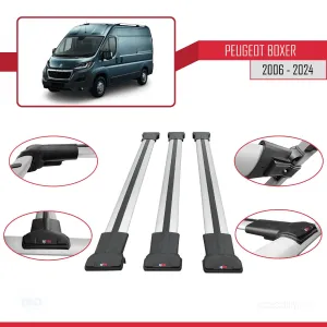 Peugeot Boxer 2006 ve Sonrası ile uyumlu FLY Model Ara Atkı Tavan Barı GRİ 3 ADET BAR thumb 5