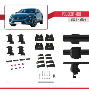 Drs Tuning Peugeot 408 2022 ve Sonrası ile Uyumlu ACE-4 Ara Atkı Tavan Barı SİYAH - Görsel 5