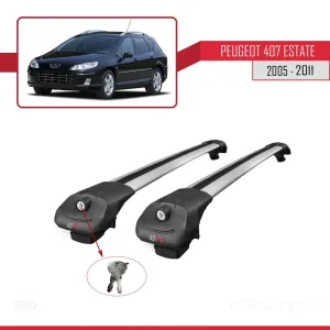 Drs Tuning Peugeot 407 SW 2005-2011 Arası ile uyumlu ACE-1 Ara Atkı Tavan Barı GRİ - Görsel 4