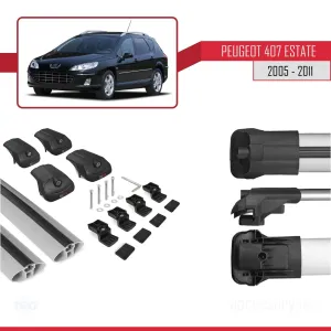 Drs Tuning Peugeot 407 SW 2005-2011 Arası ile uyumlu ACE-1 Ara Atkı Tavan Barı GRİ - Görsel 5