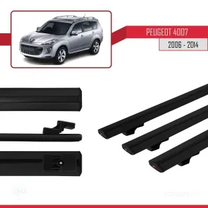 Peugeot 4007 2006-2014 Arası ile uyumlu Basic Model Ara Atkı Tavan Barı SİYAH 3 ADET thumb 3