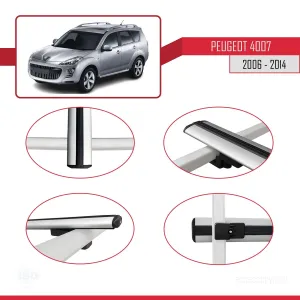 Peugeot 4007 2006-2014 Arası ile uyumlu Basic Model Ara Atkı Tavan Barı GRİ 3 ADET thumb 4