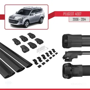 Peugeot 4007 2006-2014 Arası ile uyumlu ACE-1 Ara Atkı Tavan Barı SİYAH 3 ADET BAR thumb 5