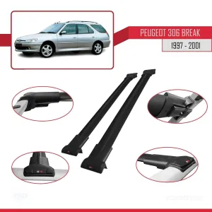 Drs Tuning Peugeot 306 Estate 1997-2001 Arası ile uyumlu FLY Model Ara Atkı Tavan Barı SİYAH - Görsel 5