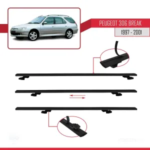 Peugeot 306 Estate 1997-2001 Arası ile uyumlu Basic Model Ara Atkı Tavan Barı SİYAH 3 ADET thumb 5