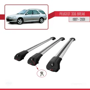 Peugeot 306 Estate 1997-2001 Arası ile uyumlu ACE-1 Ara Atkı Tavan Barı GRİ 3 ADET BAR thumb 4