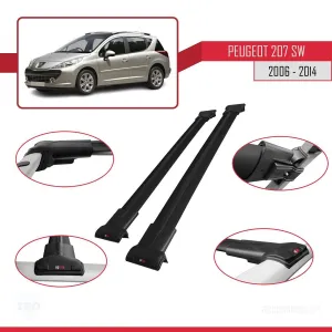 Peugeot 207 SW 2006-2014 Arası ile Uyumlu FLY Model Ara Atkı Tavan Barı SİYAH thumb 5