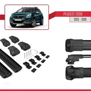 Peugeot 2008 2013-2019 Arası ile uyumlu ACE-1 Ara Atkı Tavan Barı SİYAH thumb 5