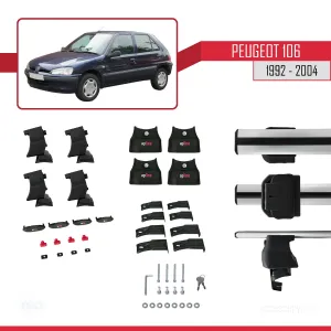 Peugeot 106 1992-2004 Arası ile uyumlu ACE-4 Ara Atkı Tavan Barı GRİ thumb 4