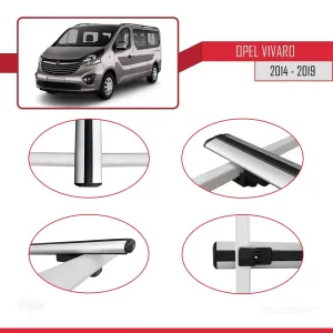 Opel Vivaro 2014-2019 Arası ile uyumlu Basic Model Ara Atkı Tavan Barı GRİ 3 ADET thumb 4