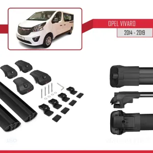Opel Vivaro 2014-2019 Arası ile uyumlu ACE-1 Ara Atkı Tavan Barı SİYAH thumb 5