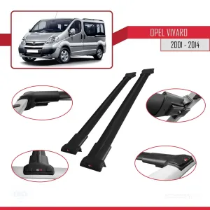 Opel Vivaro 2001-2014 Arası ile uyumlu FLY Model Ara Atkı Tavan Barı SİYAH thumb 5